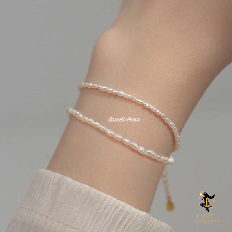 Jual BERSERTIFIKAT Gelang mutiara baby pearl size 3mm dan Dewasa ...