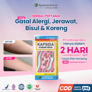 Kembang Bulan Kapsida 12 Kapsul - Obat Jerawat, Gatal-gatal, Bisul, Alergi Bekas Jerawat Punggung dan Batu Ampuh untuk Kesehatan Kulit dan Bersih Darah