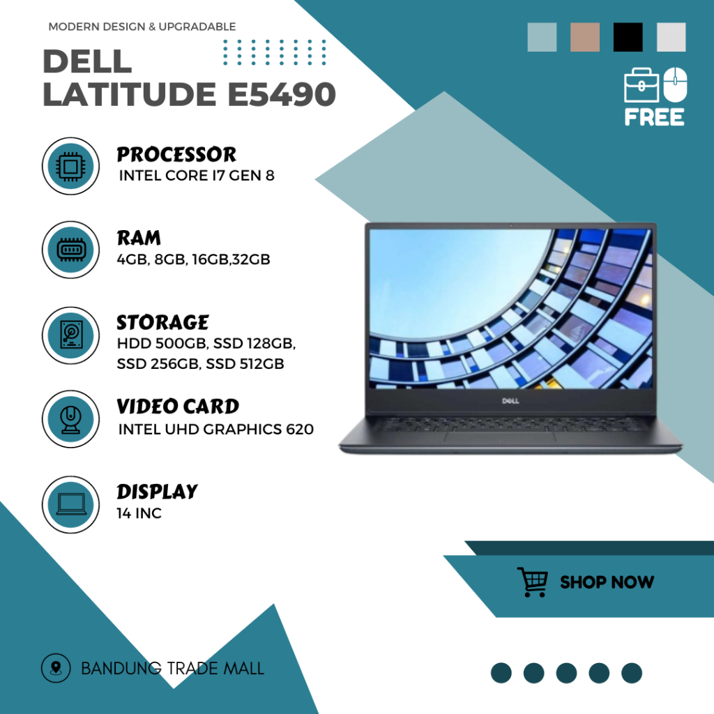 Jual Laptop DELL LATITUDE E5490 Core I7 GEN 8 RAM 32GB SSD 512GB ...