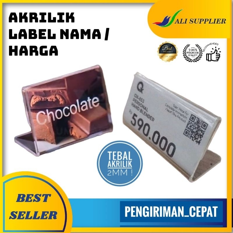 Jual Acrylic Label Nama Akrilik Label Acrylic Harga Price Tag