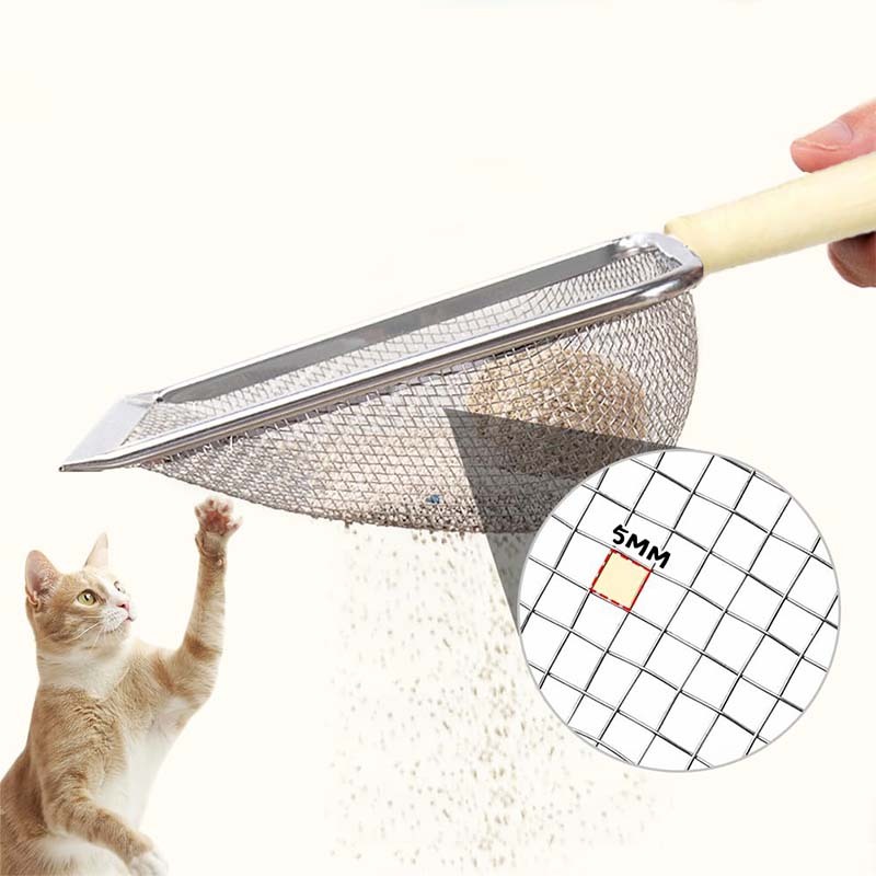 Jual Stainless Saringan Pasir Kucing Jumbo Logam Scoop Sekop Kotoran