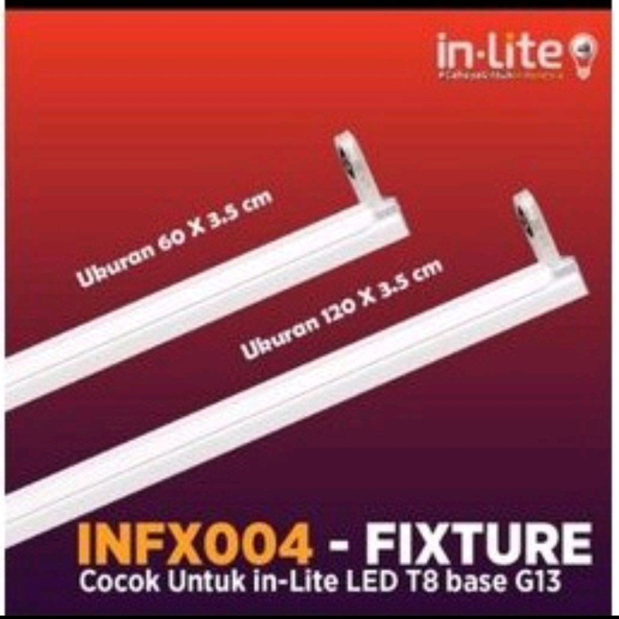 Jual Rumah Lampu/Kap lampu TL T8 INLITE FIXTURE INFX004 | Shopee Indonesia