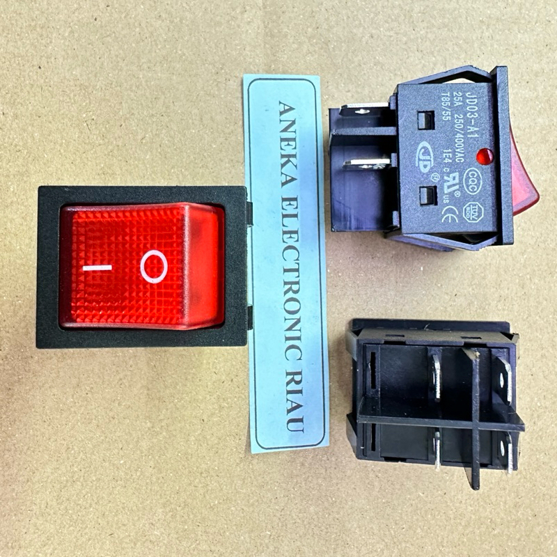 Jual SAKLAR ROCKER SWITCH ON OFF JD03-A1 25A 250/450VAC ORIGINAL ...