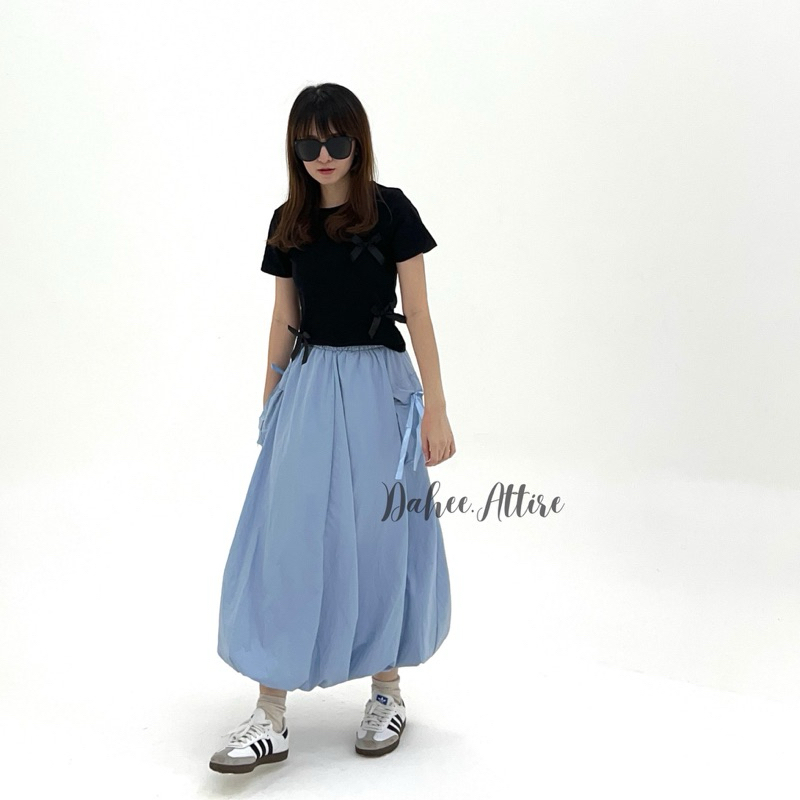 Minji Skirt Rok Balon Wanita Midi Skirt Rok Pita Balon Rok Panjang Wanita