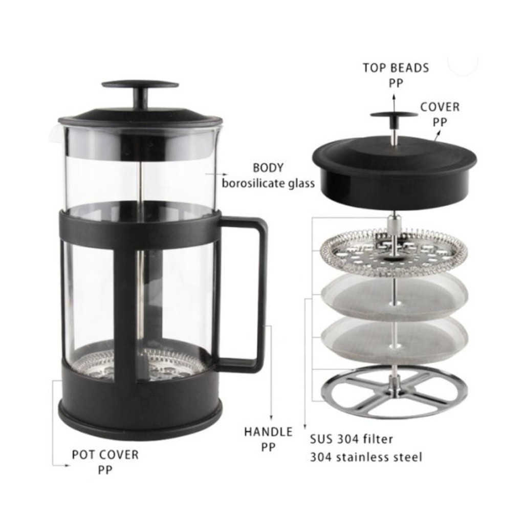 Jual Explore Store Project - French Press Plunger Coffee Maker Pot 350 ...