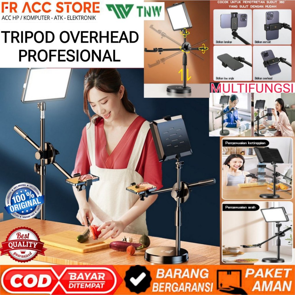 Jual Tripod HP Overhead Stand Holder HP Lampu Ring Light tripod meja ...