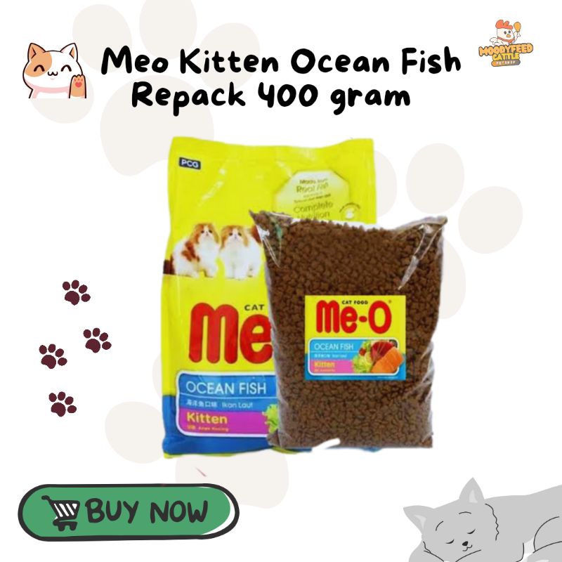 Jual Meo Kitten Ocean Fish Repack 400 gram Makanan Kucing | Shopee ...