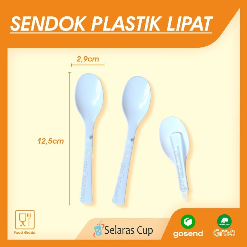 Jual ISI 100 sendok lipat plastik - sendok pop mie | Shopee Indonesia
