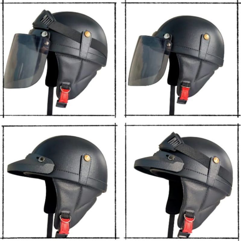 Jual Helm Chips RETRO Clasik Vespa/ Helm motor Clasik Warna Hitam ...
