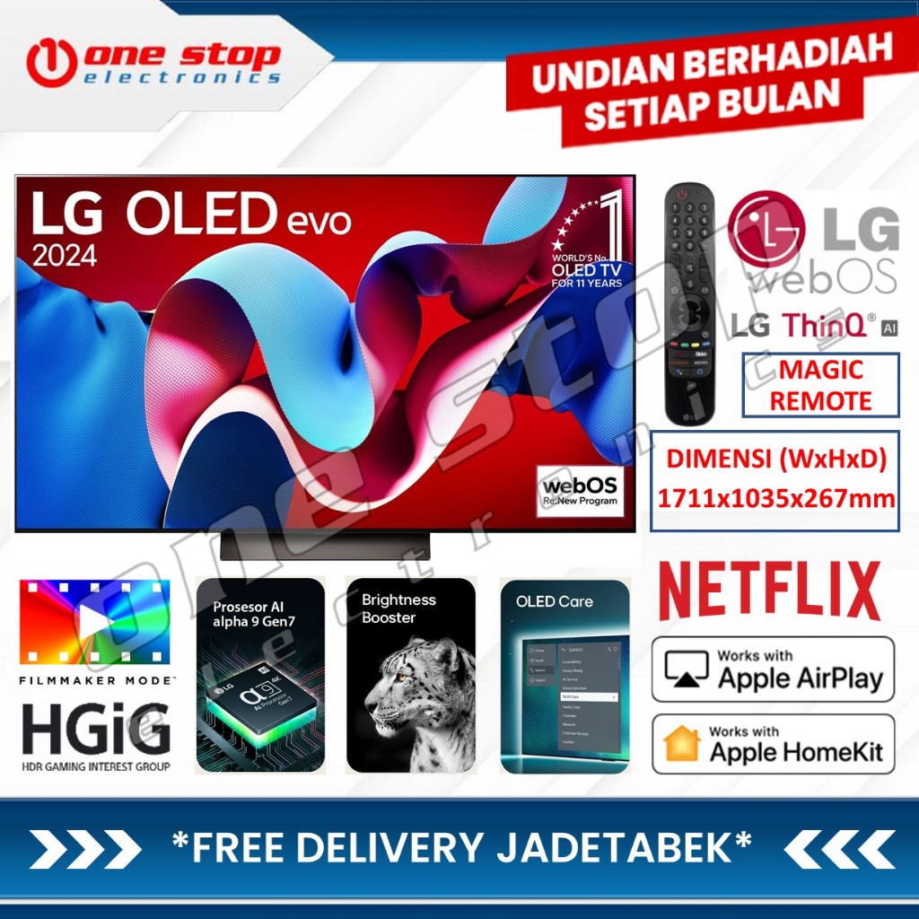 Jual LG OLED77C4 / OLED77C4PSA 4K UHD OLED evo C4 Smart TV 77 Inch ...