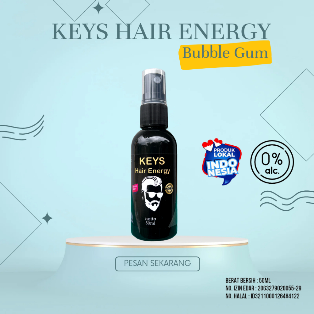 Jual Keys Hair Energy Bubble Gum Solusi Rambut Kering&Kusam Stay Klimis ...