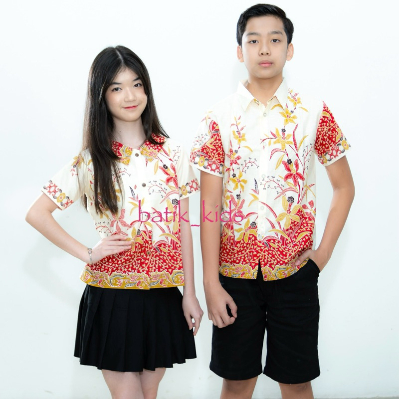 Jual BATIK KIDS COUPLE BATIK ANAK SEKOLAH LILY KEMEJA BERKERAH ...