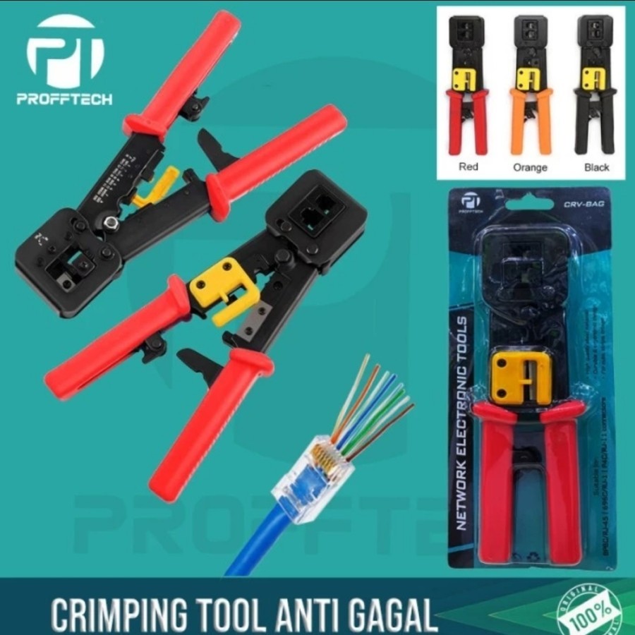 Jual Tang Crimping Anti Gagal RJ45 Crimping Tool Ethernet Crimper ...