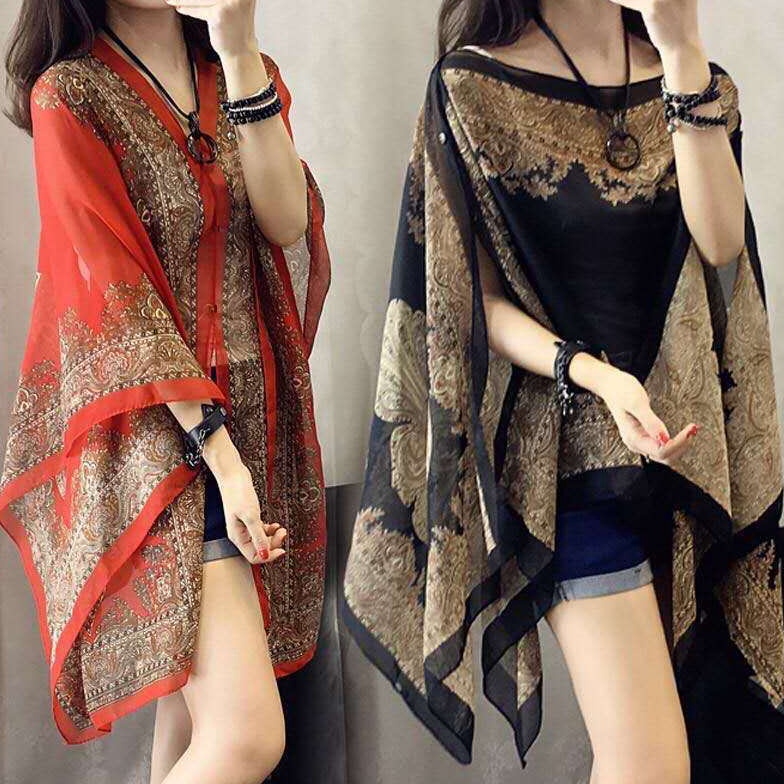 sun protection baju shawl batik