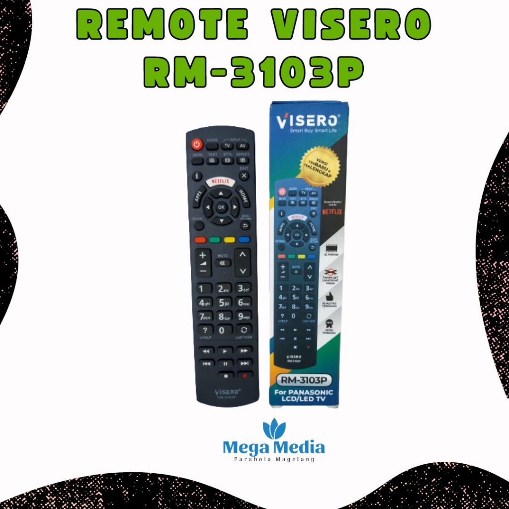 Jual Remote TV PANASONIC TV LCD/LED Visero (RM-3103P) | Shopee Indonesia