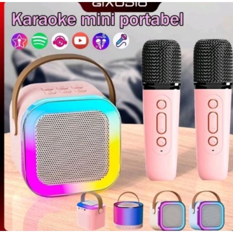 Jual Speaker Bluetooth Karaoke 2 Mic 1 Set Karaoke Speaker KTV Cute ...