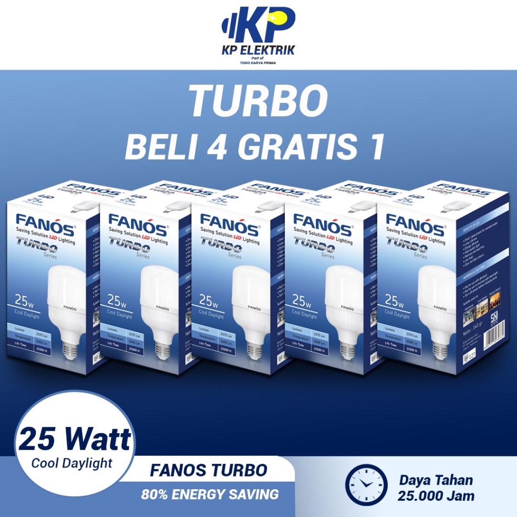 Jual Lampu LED Fanos Turbo 25 Watt (Promo Hematt) | Shopee Indonesia