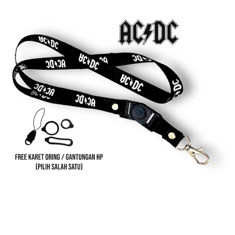 Jual ACDC AC DC Band Metal Rock Lanyard Tali Gantungan HP handphone ...