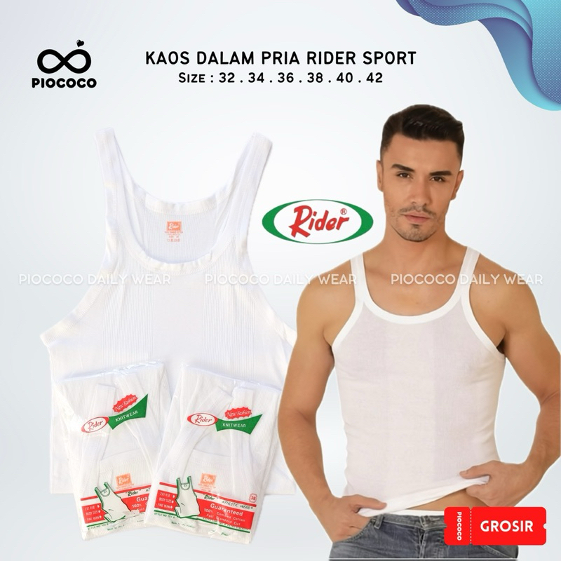 Jual Kaos Dalam Pria Rider R123B Warna Putih Salur Katun Premium ...