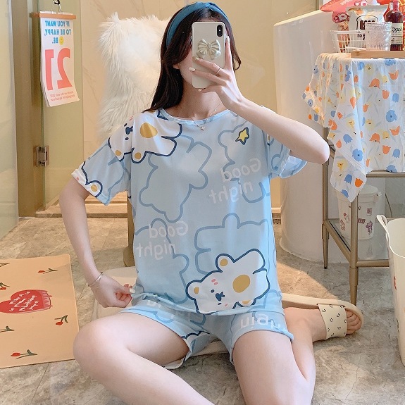 Jual Yooyi Baju Tidur Wanita New Motif HP Piyama Lengan Pendek Celana ...