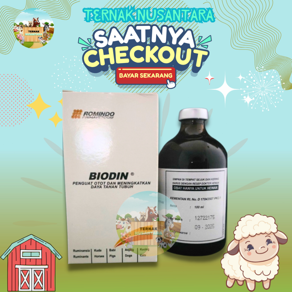 Jual BIODIN 100 ML INJEKSI ATP INTRAMUSKULAR UNTUK HEWAN BESAR | Shopee ...