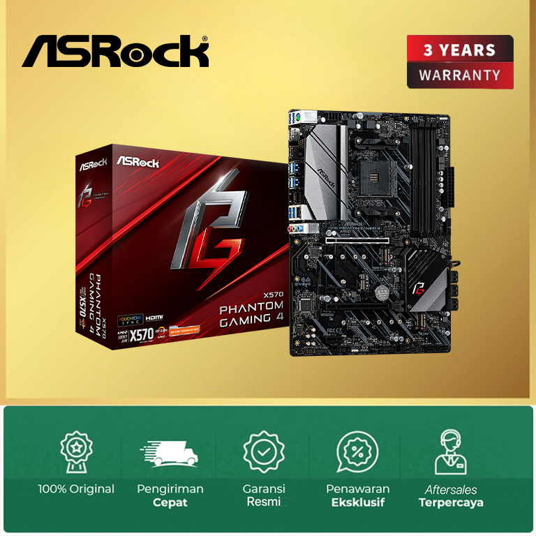 Jual Motherboard Asrock X570 Phantom Gaming 4 Socket Am4 Shopee Indonesia 4151