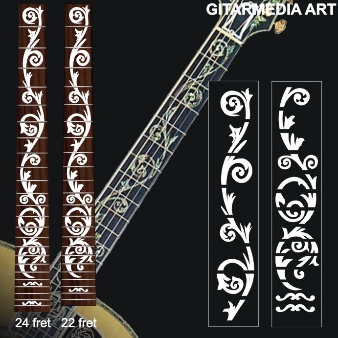 Jual KODE C33F Stiker gitar inlay decal fret gitarstiker fretboard ...