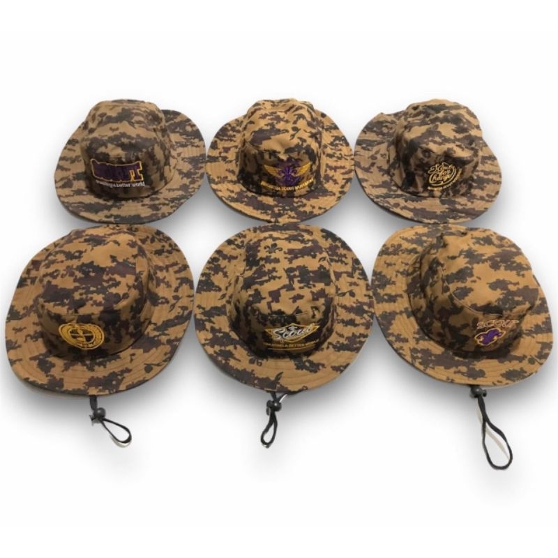 Jual Topi rimba loreng pramuka bordir bahan ripstok premium lapangan ...