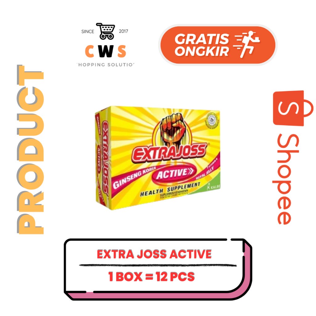 Jual EXTRA JOSS Active Health Supplement Sachet 4 gr - 1 Box / 12 Pcs ...
