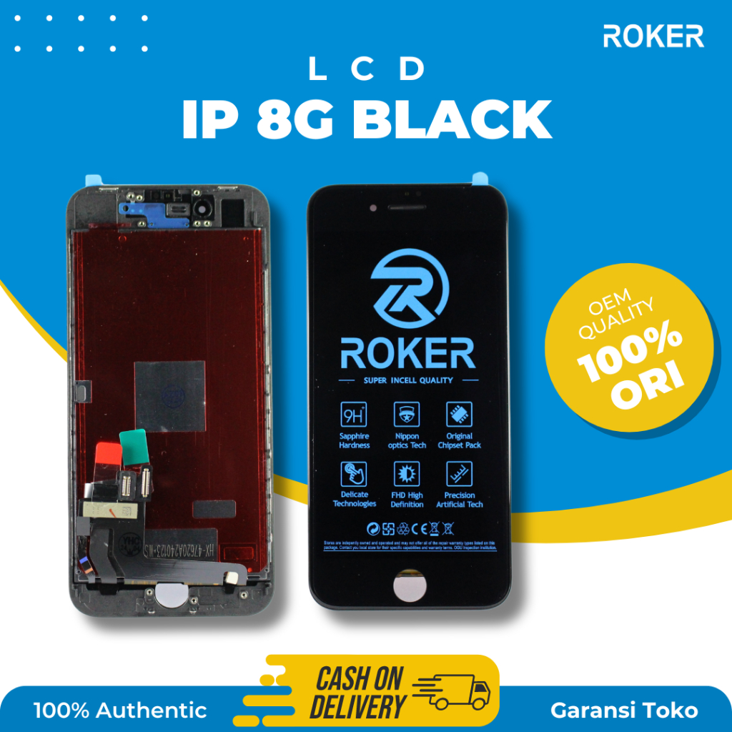 Jual ROKER LCD TOUCHSCREEN IP 8 HD+ FULLSET BY ROKER | Shopee Indonesia