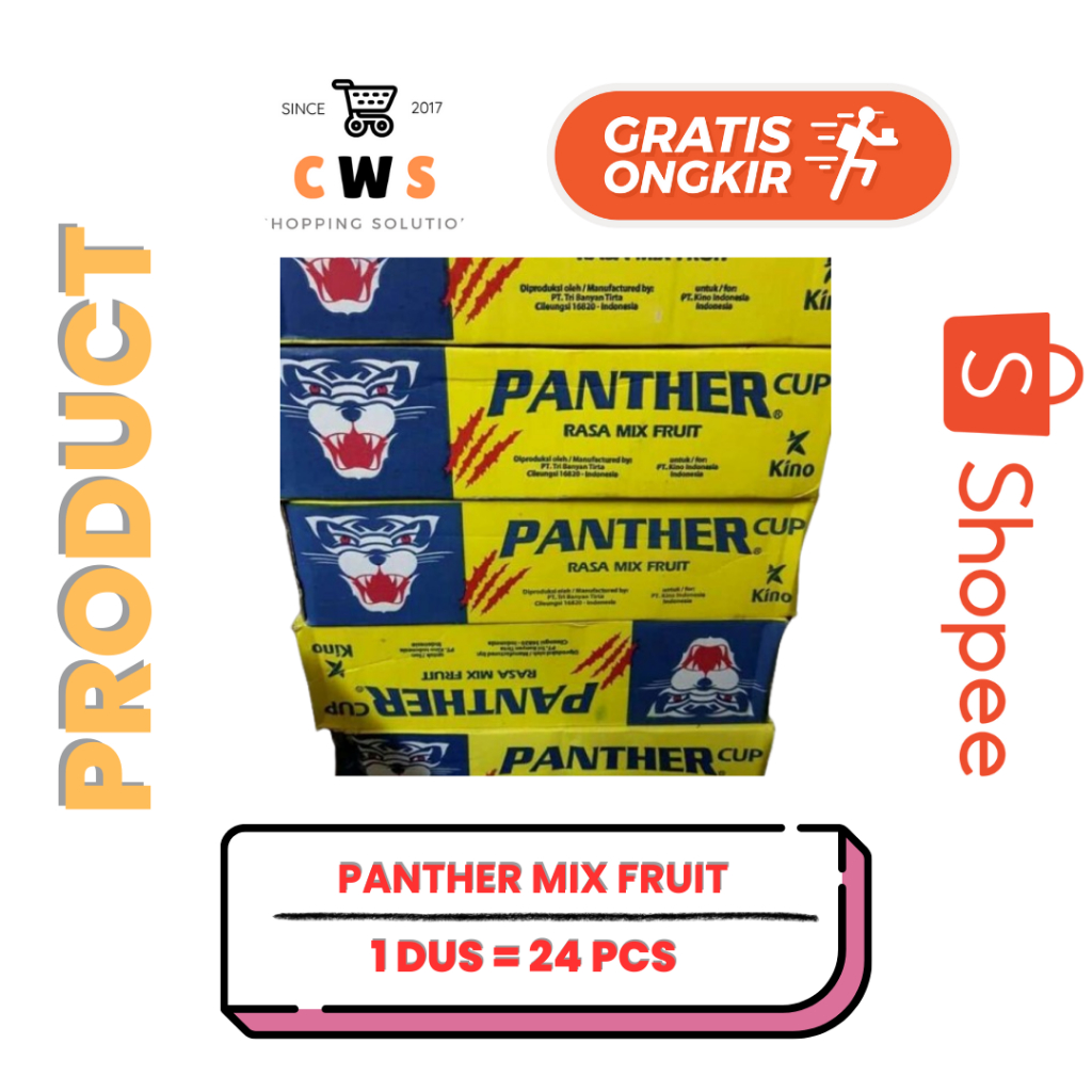 Jual PANTHER Rasa MIX FRUIT Minuman Energi Cup 170 ml 1 Dus / 24 Pcs