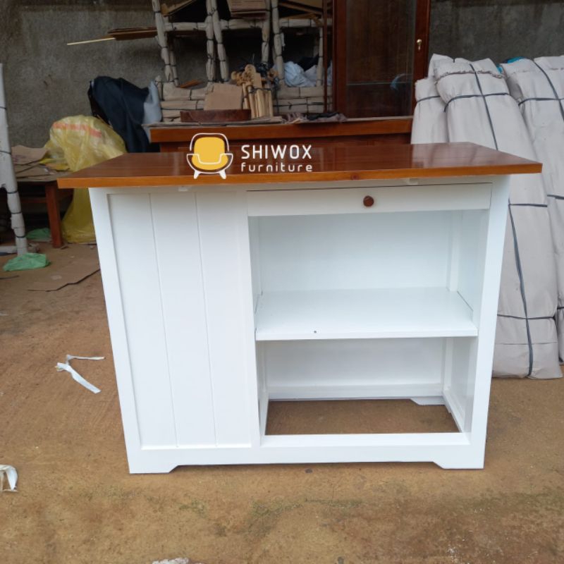 Jual Meja dapur portable modern kayu jati kombinasi cat duco/Island ...