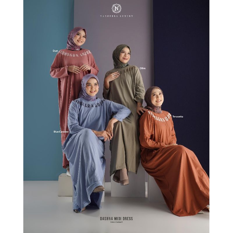 Jual PROMO✓BISA COD✓DASHNA MIDI DRESS by NADHEERA LUXURY