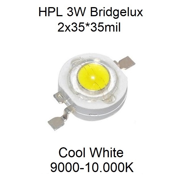 Jual HPL 3W Cool White Bridgelux 2x35*35mil 9000-10.000K | Shopee Indonesia