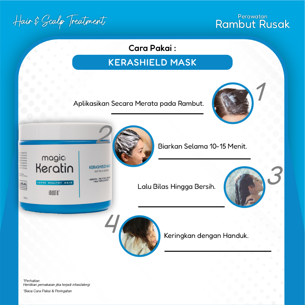 Jual Magia Keratin Kerashield Hair Mask 500ml masker untuk rambut ...
