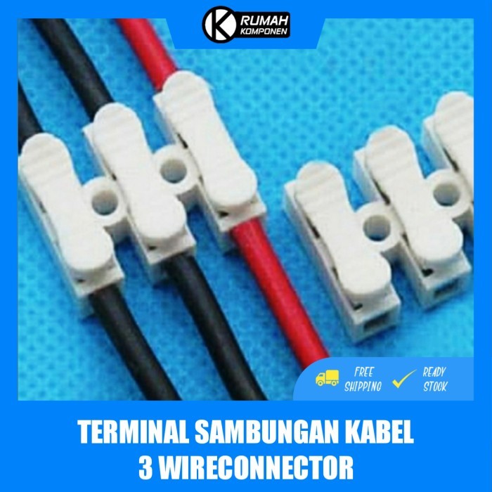 Jual Terminal Penyambung Kabel 3 Jalur Model Jepit, sambungan kabel ...