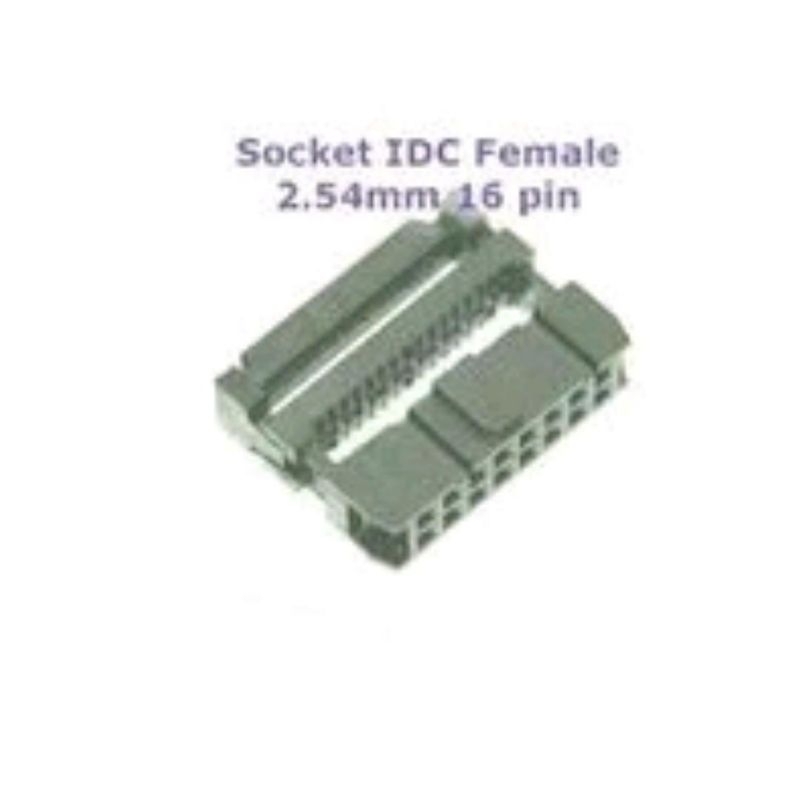 Jual socket IDC 16 pin header konektor running text Amphenol soket ...