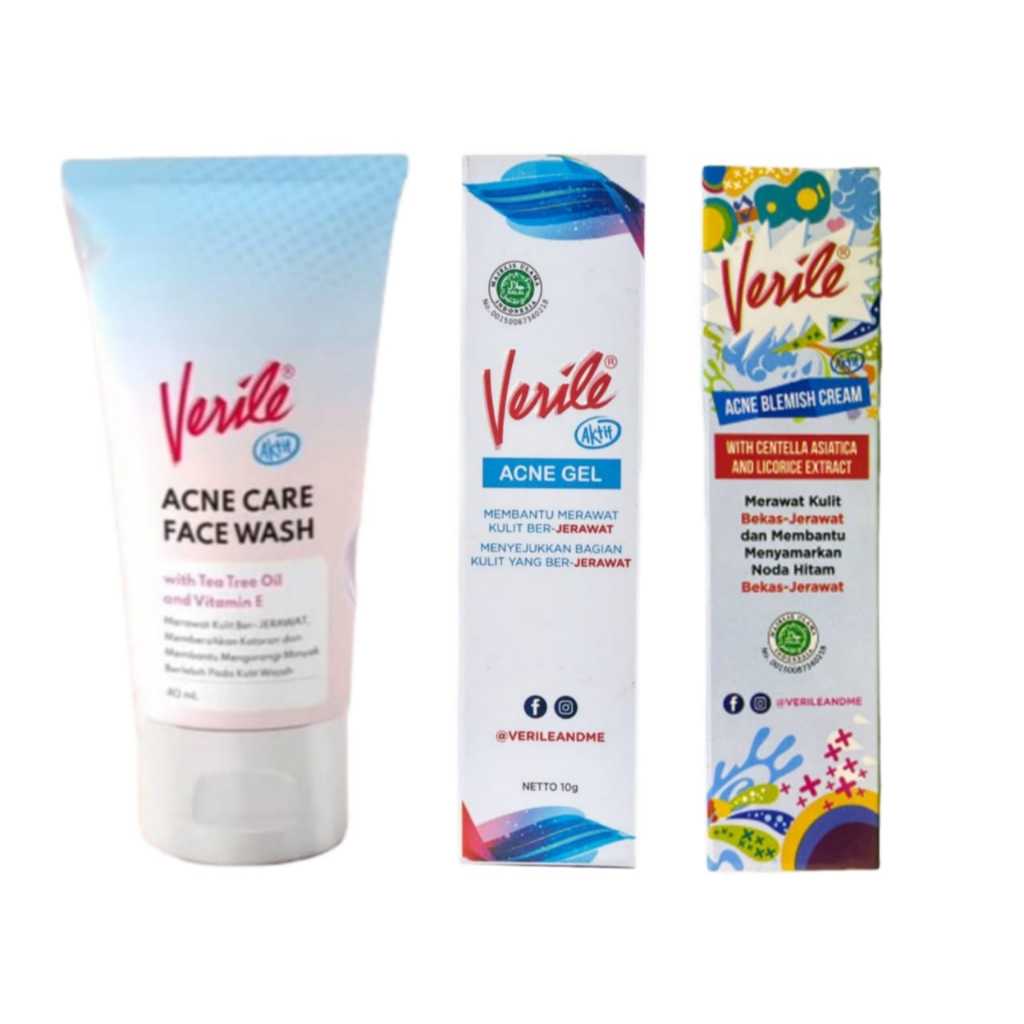 Jual VERILE Acne Gel 10g / Verile Blemish Cream 10g / Verile Face Wash ...