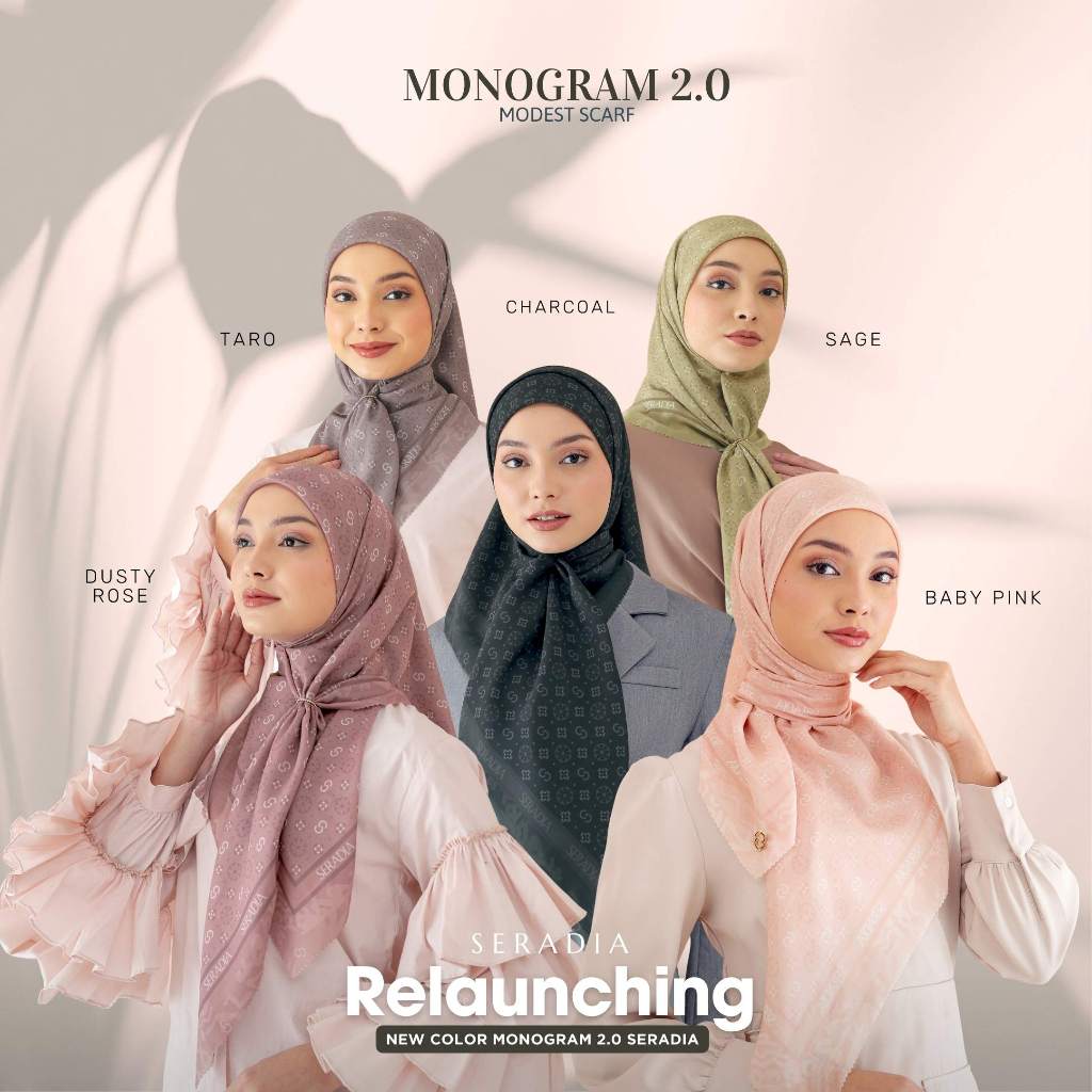 Seradia Hijab Segi Empat Monogram 2.0 115 X 115 CM