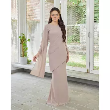 New Collection Kalila Dress Mermaid Bahan Ceruty Babydoll Full Furing Dress Model Malaysiaan
