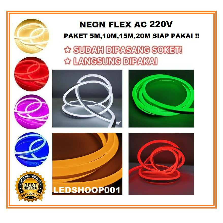 Jual Lampu LED Neon Flex AC 220V Paket 5M , 10M , 15M , 20M Lengkap ...