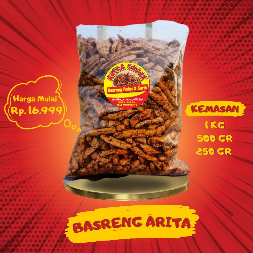 Jual Basreng Daun Jeruk Pedas Original Rasa Ikan Arita Snack - 1kg ...