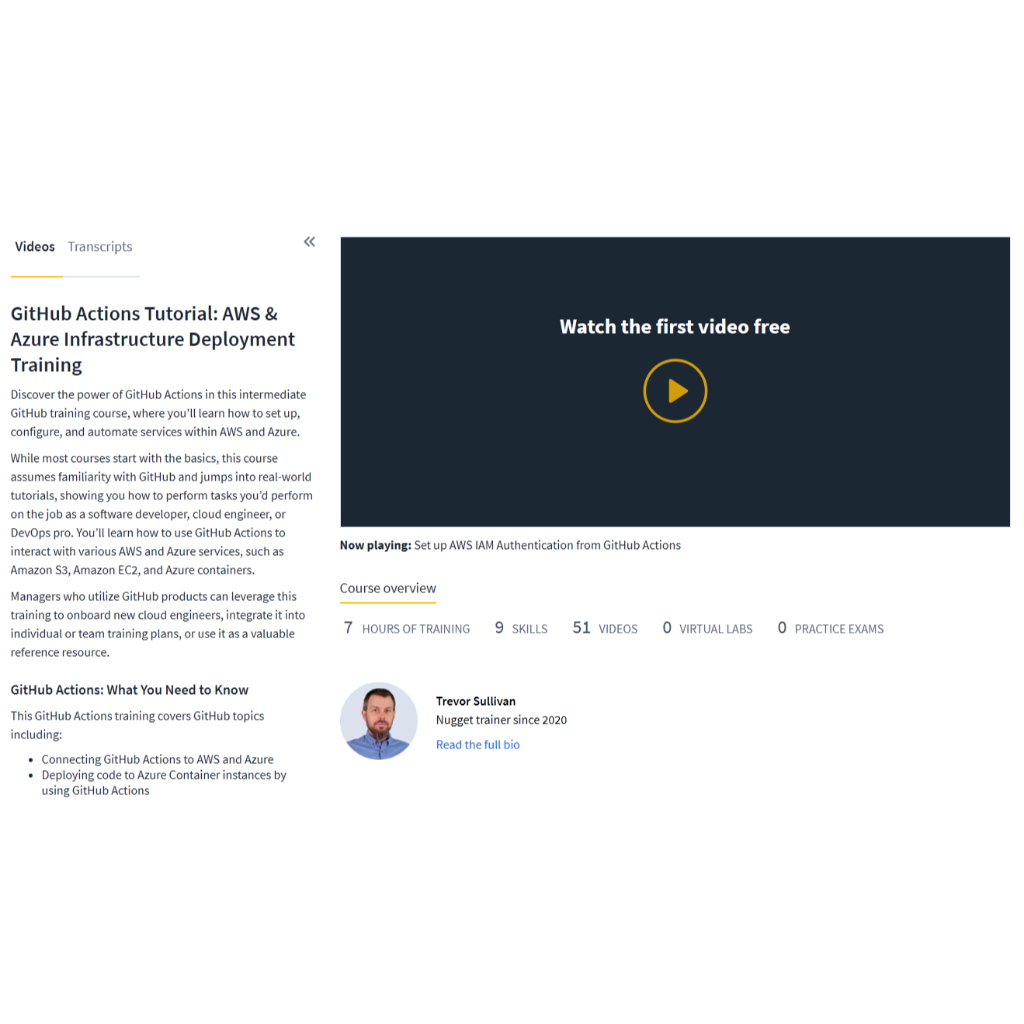 Jual CBT Nuggets - GitHub Actions Tutorial AWS & Azure Infrastructure ...