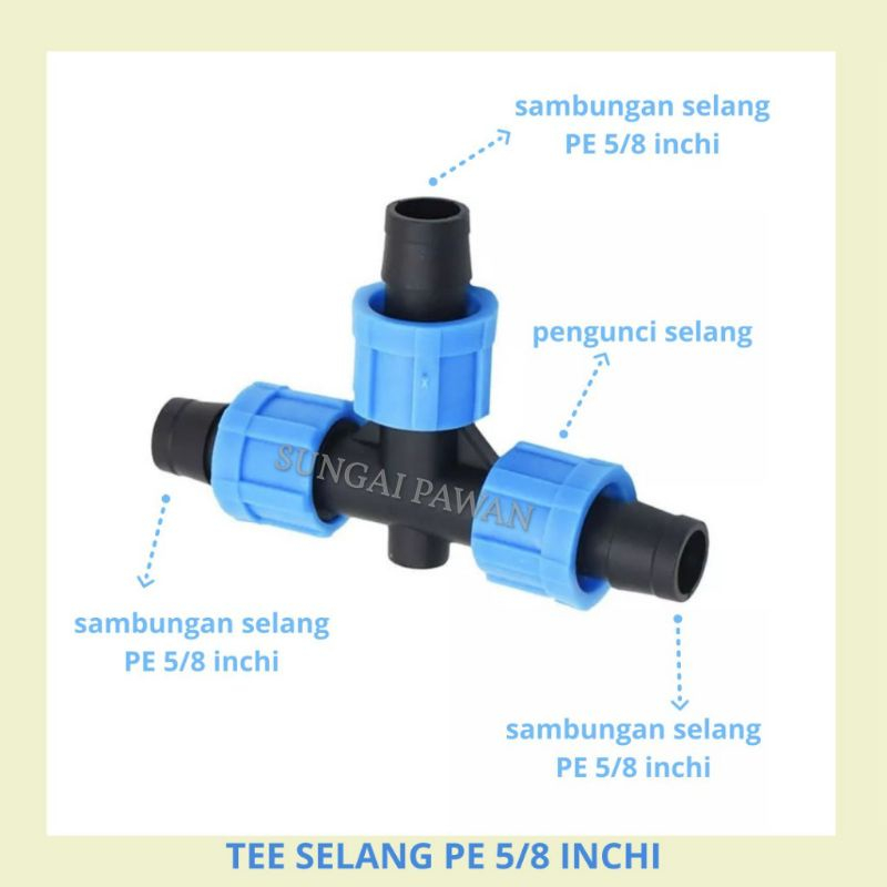 Jual Sambungan Penyambung Sambung Tee Connector Konektor Cabang Tiga