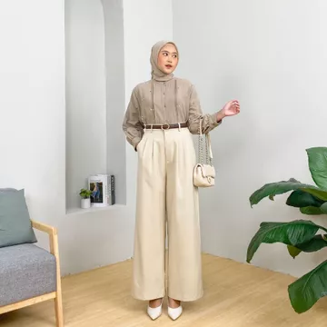 Dostifashion Diva Kulot Celana Kerja Wanita Resleting Depan Celana Kantor Woll Premium