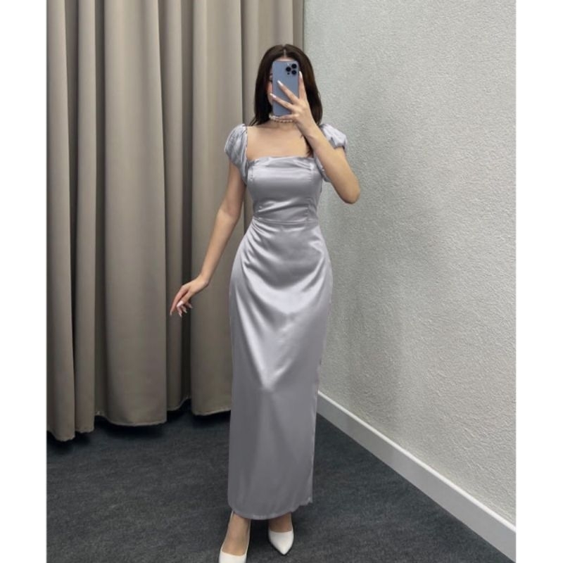 Jual cod dress sabrina bodycone satin silk tiana | Shopee Indonesia