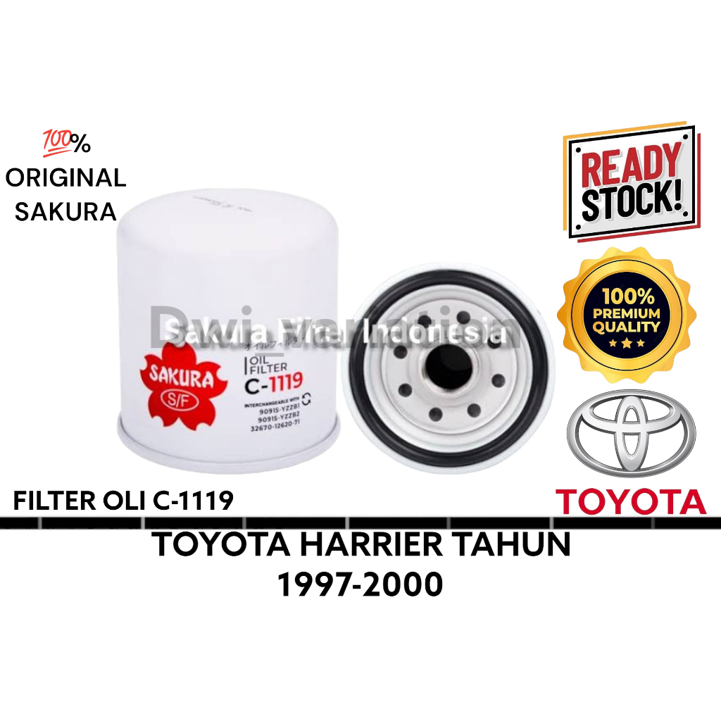 Jual FILTER OLI TOYOTA HARRIER TAHUN 1997-2000 ORIGINAL PRODUK SAKURA C ...