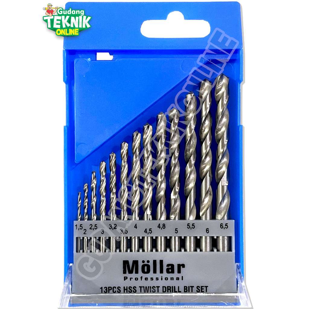 Jual Mata Bor Besi Set 13pcs MOLLAR MLR-DBT13 / Mata Bor Besi HSS Putih ...