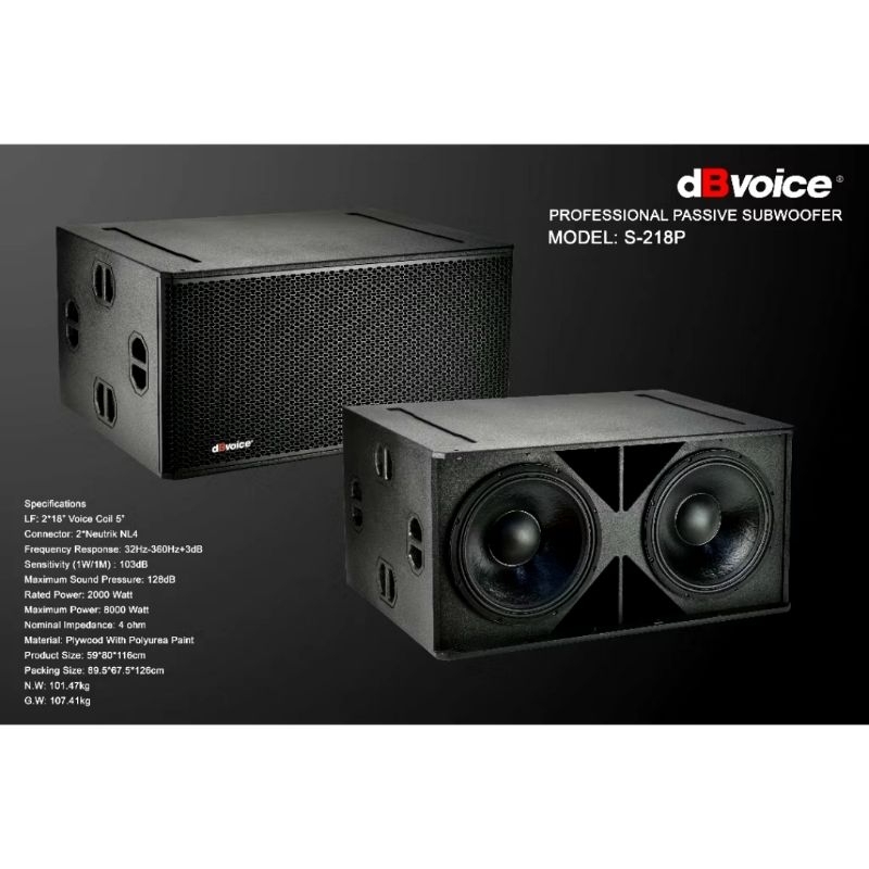 Jual Passive Subwoofer Dbvoice s218p S 218 p 2x18 inch vc 5 inch ...