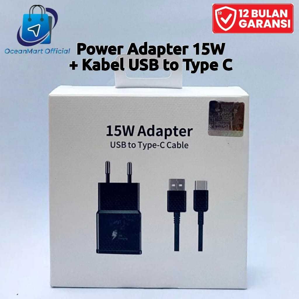 Charger Samsung Kabel Data Type C 15W Original S8 S9 S10 Plus USB To C Fast  Charging HP Handphone